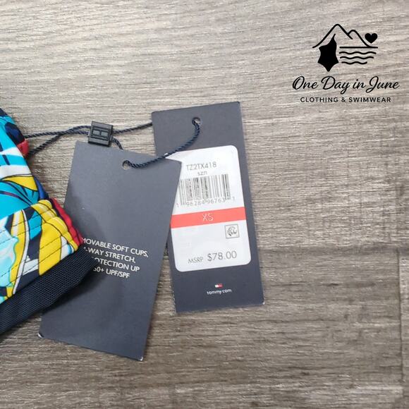 Tommy Hilfiger Floral V Neck Bikini Top Size XS - Picture 4 of 6